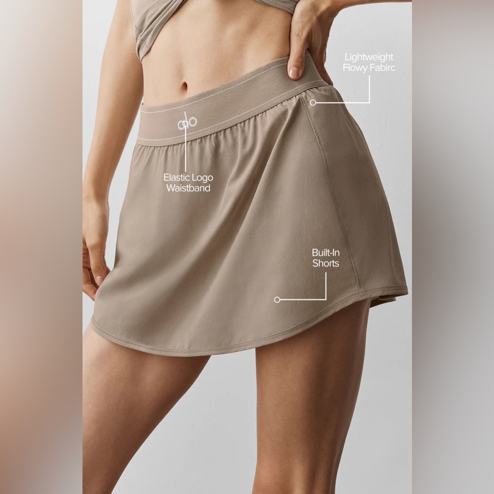Alo Yoga Match Point Tennis Skirt Gravel S - Picture 7 of 11